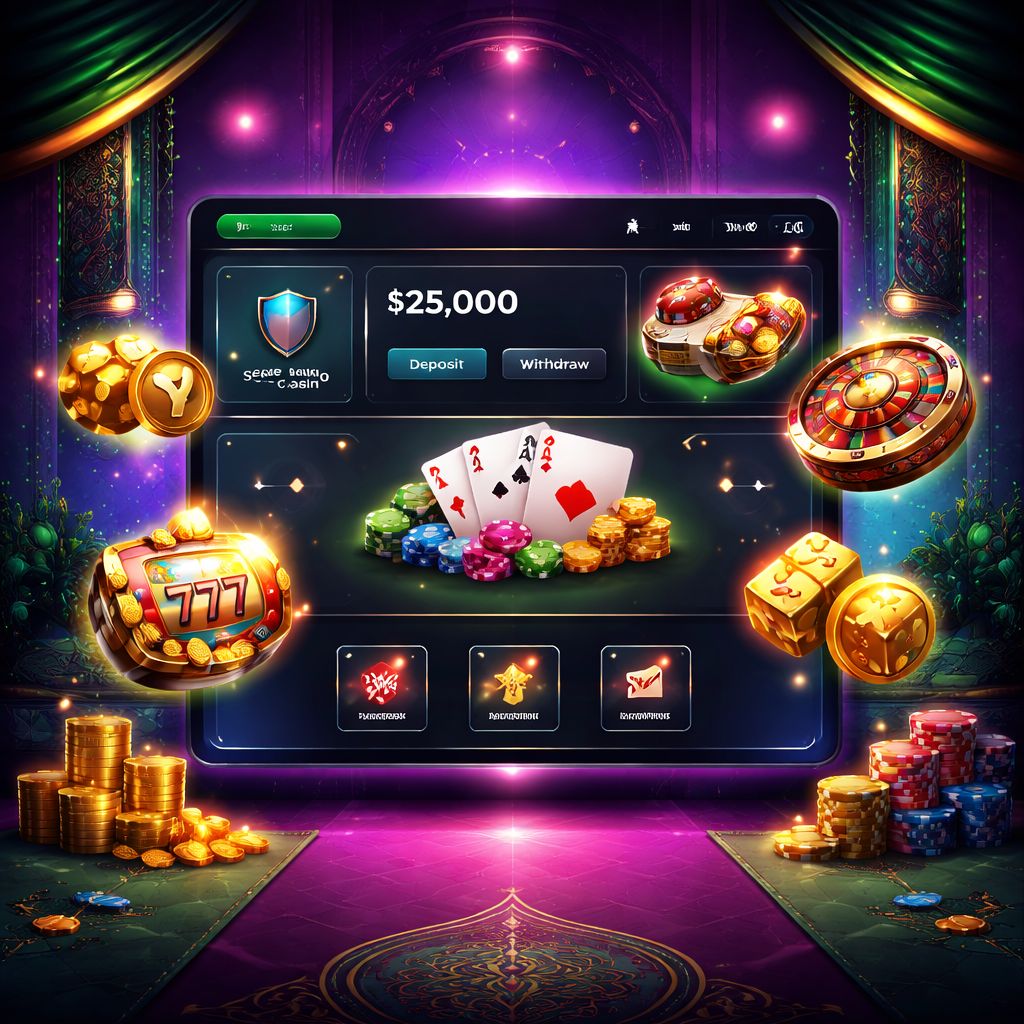 Stylish digital casino atmosphere with illuminated screens, game icons, and a refined premium mood tailored for Bangladesh players at XX999